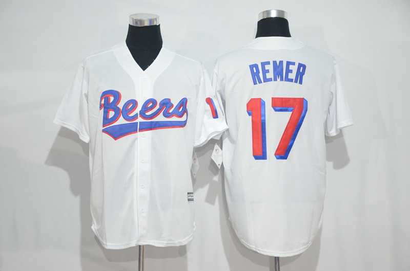 Bad News Beers #17 Doug Remer White Stitched Movie Jersey